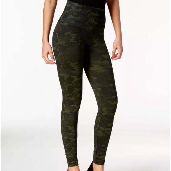 Spanx Look at Me Now High-Waisted Seamless Leggings in Green Camo - Picture 1 of 7